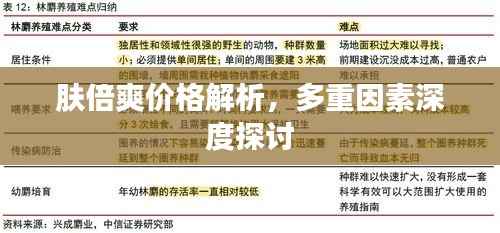 肤倍爽价格解析,多重因素深度探讨