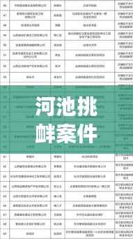 河池挑衅案件名单曝光,最新进展及涉案人员揭秘